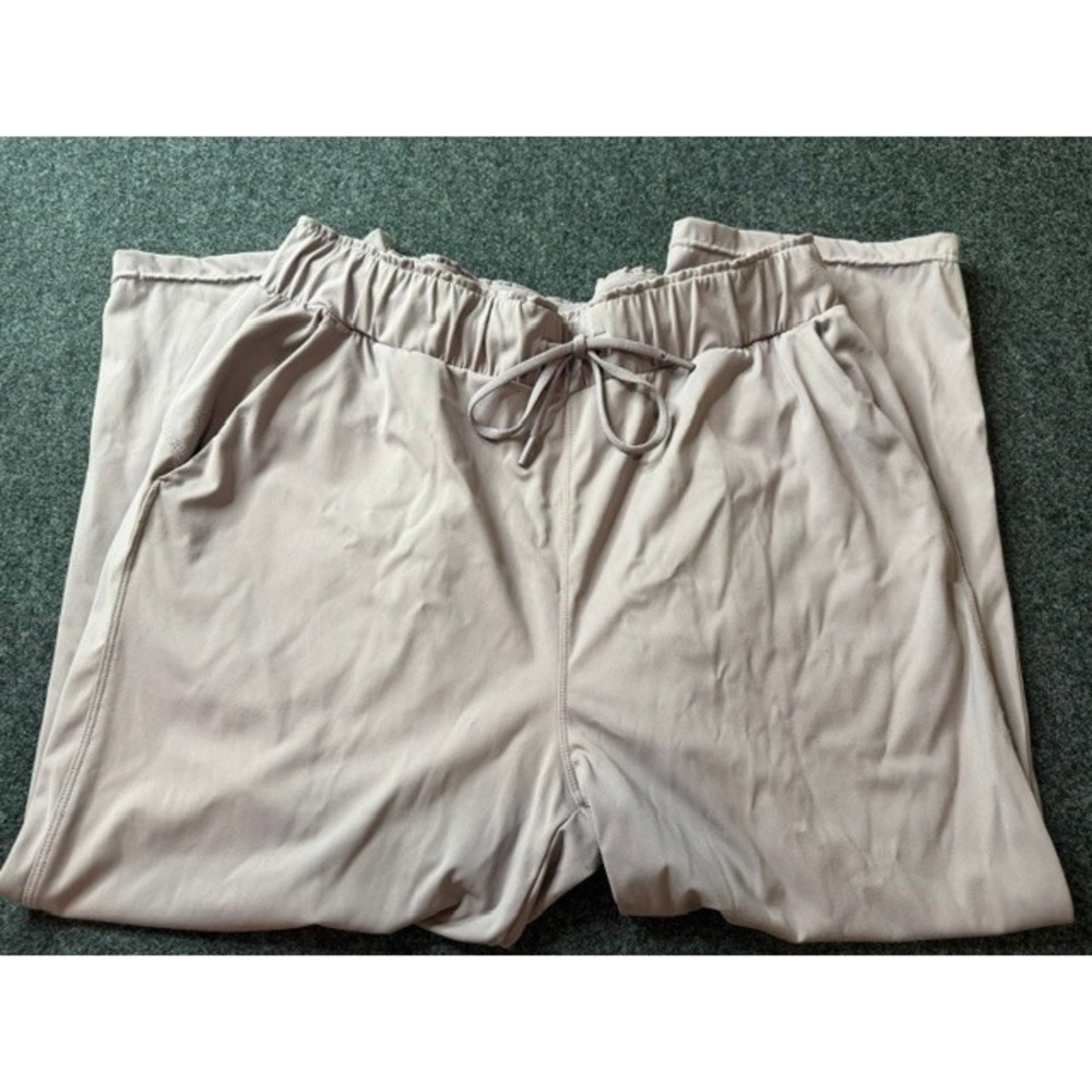 32 Degrees Cool Womens Wide Leg Lounge Pants Taupe Mauve Drawstring Pockets M
